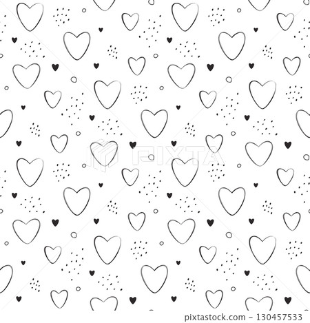 black and white hearts 130457533