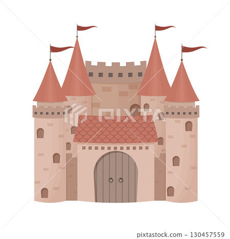 cartoon castle illustration 130457559