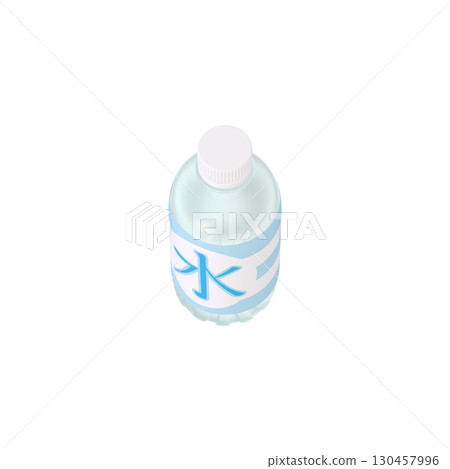 日用品插畫素材：PET瓶、飲用水、350ml（1_4） 130457996