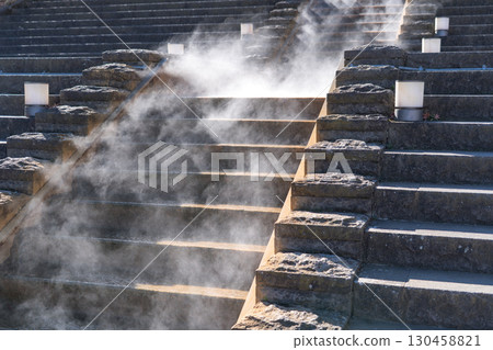 Scenery of stone steps at Ikaho Onsen in Japan 130458821