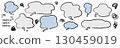 一組手寫的語音氣泡和卡通符號，用於表達消極和積極的感覺 130459019