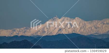 從岐阜城天守閣眺望北阿爾卑斯山的槍山和穗高山脈 130459029