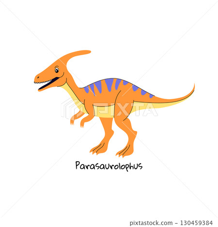 Parasaurolophus dinosaur on white background. 130459384