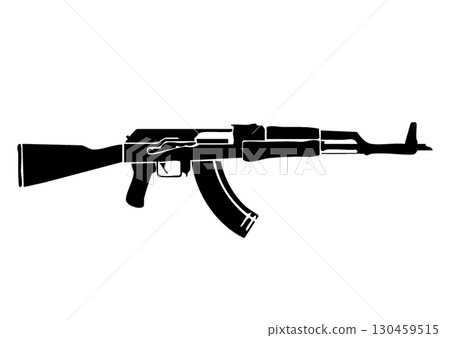 Transparent silhouette of a rifle 130459515