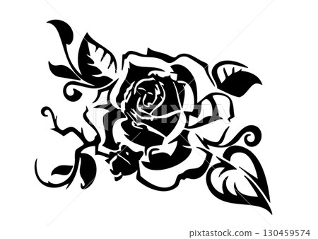 Black and white rose 130459574