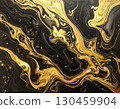 Elegant abstract liquid marble background with luxurious gold and black ink texture. sophisticated and opulent flowing pattern creating dynamic and modern art design 130459904