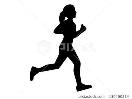 正在運行的女人剪影 130460214