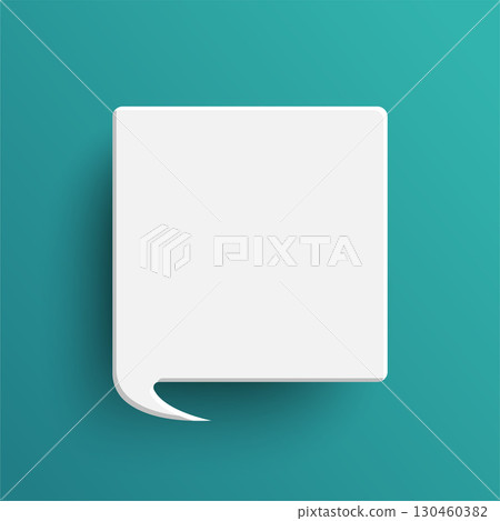 White square speech bubble on green background White square speech bubble on green background 130460382