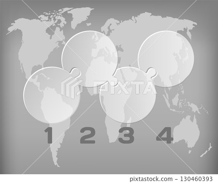 Four steps line infographic, puzzle diagram 130460393