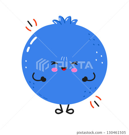 Cute happy blueberry cartoon character Cute happy blueberry cartoon character 130461505