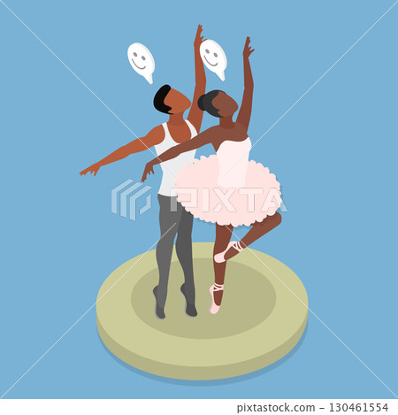 3D Isometric Flat Vector Illustration of Academic Choreography, A Dance Of Grace And Elegance 130461554