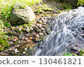 landscape with fast forest stream with stones in summer 130461821