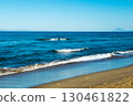 landscape with sea, waves, coast and mountains 130461822