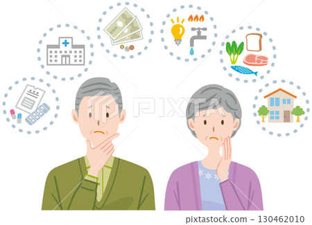 Senior couple struggling to make ends meet - Money, pension, not enough 130462010