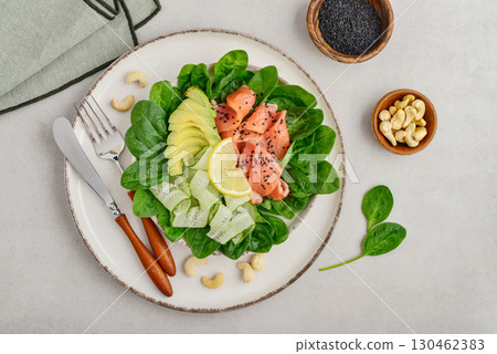 Salmon salad for ketogenic diet Salmon salad for ketogenic diet 130462383