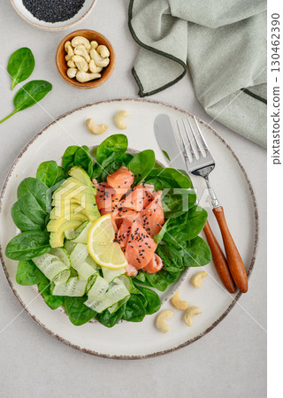 Salmon salad for ketogenic diet Salmon salad for ketogenic diet 130462390