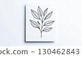 植物葉子的簡單線條畫/簡約精緻的設計材料 130462843
