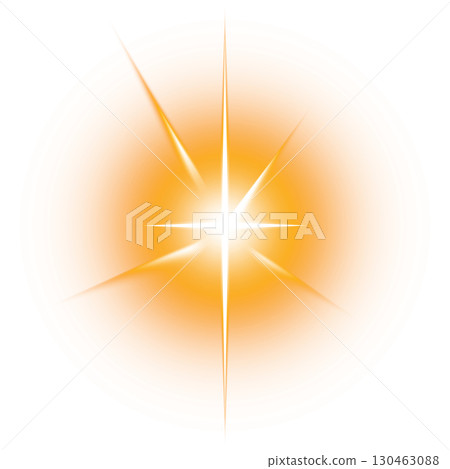 透明背景上閃耀的橙色光芒效果 130463088