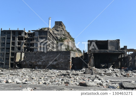 Nagasaki ruins Gunkanjima 130463271