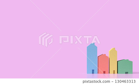 The House Multi color for property concept 3d Rendering. The House Multi color for property concept 3d Rendering. 130463313