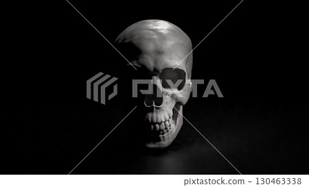 The Skull on Black Background for sci or medical concept 3d Rendering. 130463338