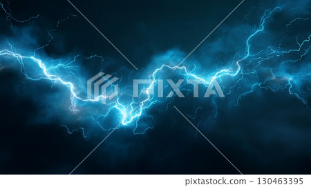具有藍色閃電的動態能量背景 具有藍色閃電的動態能量背景 130463395