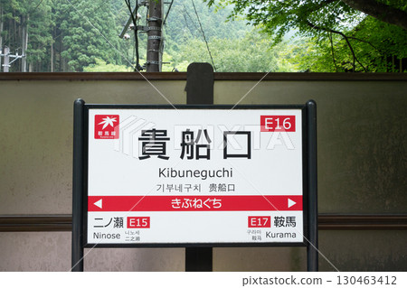Kibuneguchi Station signboard Kibuneguchi Station signboard 130463412