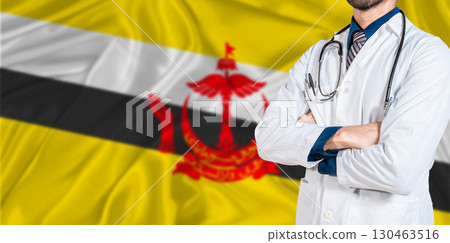 Brunei national health system. Brunei health and medical insurance concept 130463516