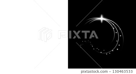 Light arc trails and star sparkles on transparent and black backgrounds 130463533