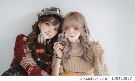 一對微笑情侶互相擁抱的肖像 | 女人，微笑，擁抱，情侶，肖像 130463957