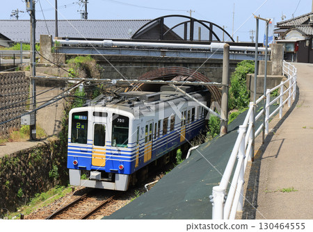 Echizen Railway 7000 series train running near Mikuni Port Station 130464555