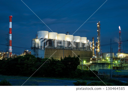 「四日市工廠的夜景」 昭和四日市鹽濱地區 130464585