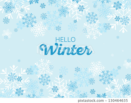 帶有文字向量插圖的雪花橫幅背景 130464635