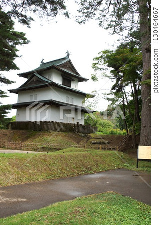 View of Hirosaki Castle Ruins Park (former Hirosaki Castle) - Tatsumi Tower in the Ninomaru section of Hirosaki Castle View of Hirosaki Castle Ruins Park (former Hirosaki Castle) - Tatsumi Tower in the Ninomaru section of Hirosaki Castle 130464667
