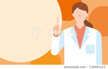 一位身穿白大褂的女士正在解釋 一位身穿白大褂的女士正在解釋 130465223