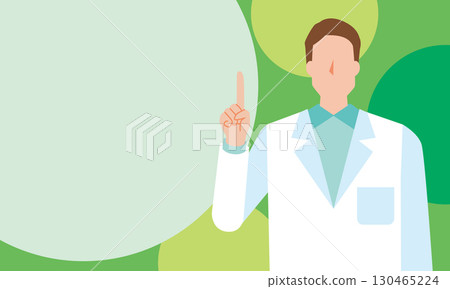一名身穿白大褂的男子正在解釋 一名身穿白大褂的男子正在解釋 130465224