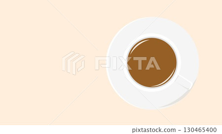 咖啡杯和盤子的鳥瞰圖插圖,簡單的圓形框架,邊緣,淺棕色,向量 png 透明背景 咖啡杯和盤子的鳥瞰圖插圖,簡單的圓形框架,邊緣,淺棕色,向量 png 透明背景 130465400