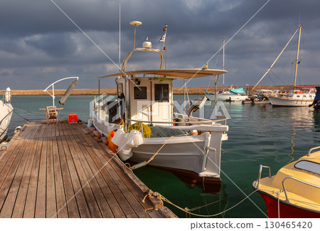 Boats at the harbor of Chania, Crete, Greece Boats at the harbor of Chania, Crete, Greece 130465420