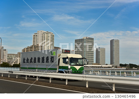 Large truck traveling on the road 130465496