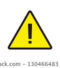 Yellow triangular exclamation mark 130466483