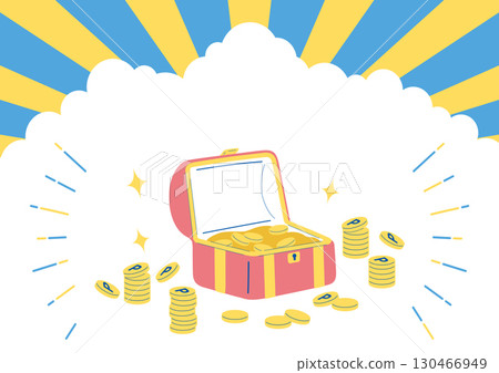 Treasure chest and coins 130466949
