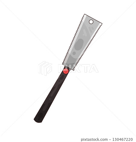 illustration of saw sawing wood 130467220