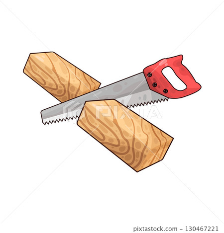 illustration of saw sawing wood illustration of saw sawing wood 130467221