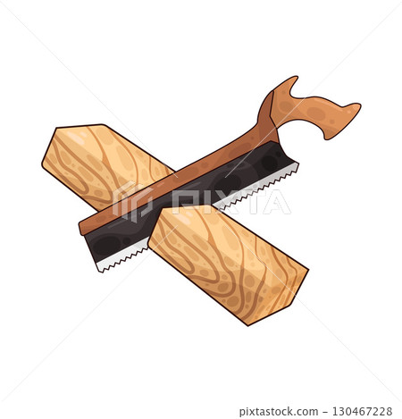 illustration of saw sawing wood illustration of saw sawing wood 130467228