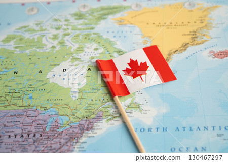 Bangkok, Thailand December 10, 2023 Canada map in world map paper. 130467297