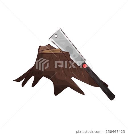 illustration of saw sawing tree stump illustration of saw sawing tree stump 130467423