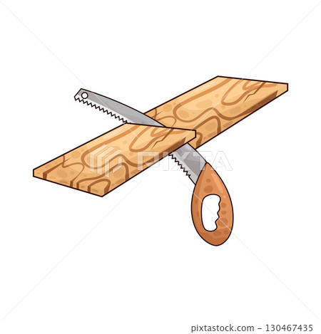 illustration of saw sawing wood illustration of saw sawing wood 130467435