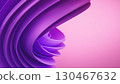 3D render of abstract background with layered spiral shapes in vibrant purple tones. 130467632