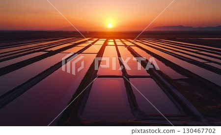 Field farm and sunset plant orange horizone line countryside 130467702