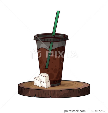 illustration of iced coffee illustration of iced coffee 130467732